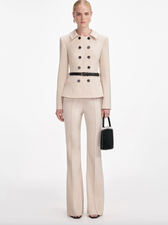 Self-Portrait Pants - self-portrait Beige Twill Jumpsuit SS2026 - Size: US8 - MSRP $755 - NWT